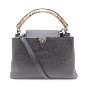Louis Vuitton Taurillon Capucines MM Handbag Black
